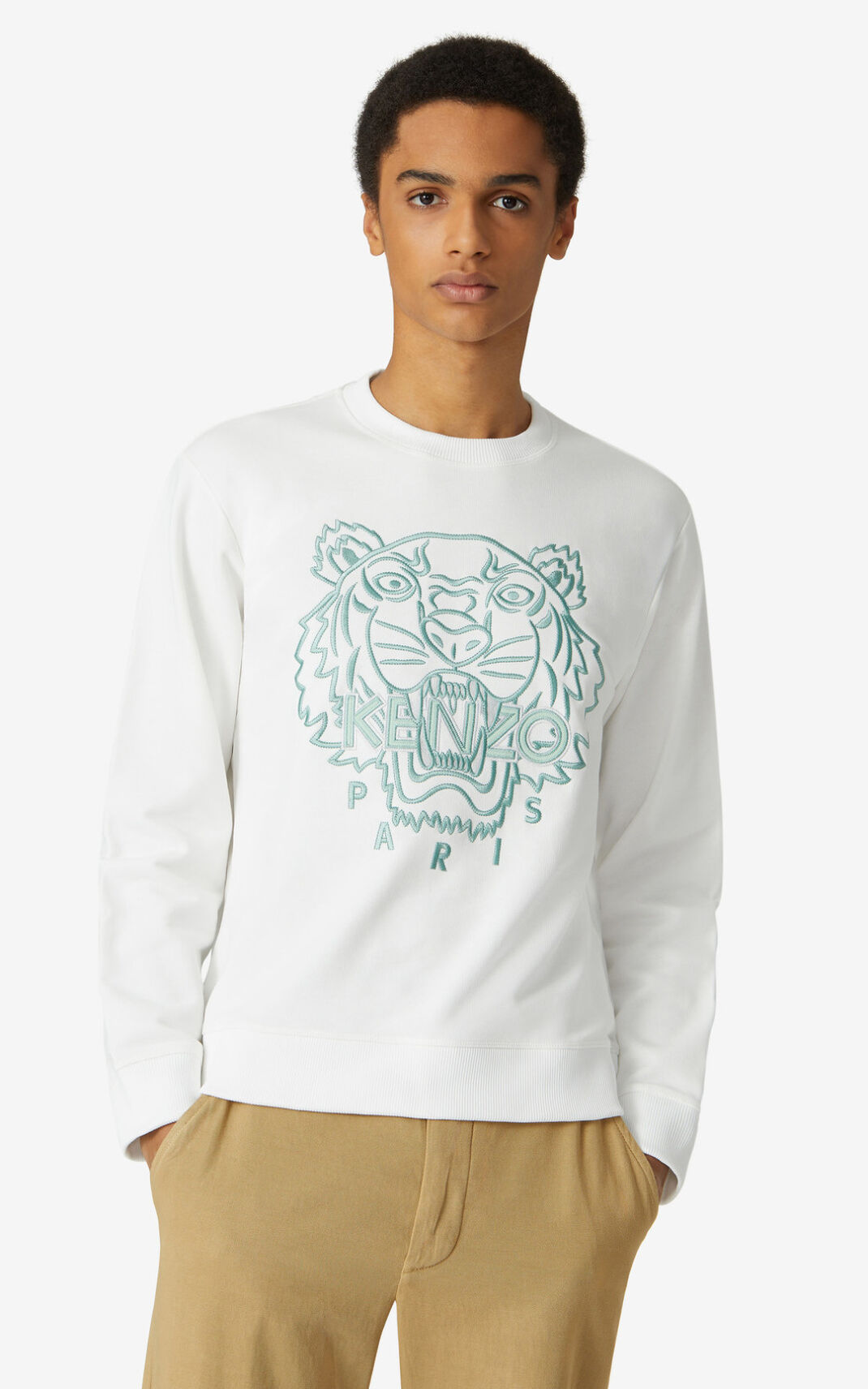 Kenzo Tiger Sudadera Hombre Blancas | 0843795-CZ